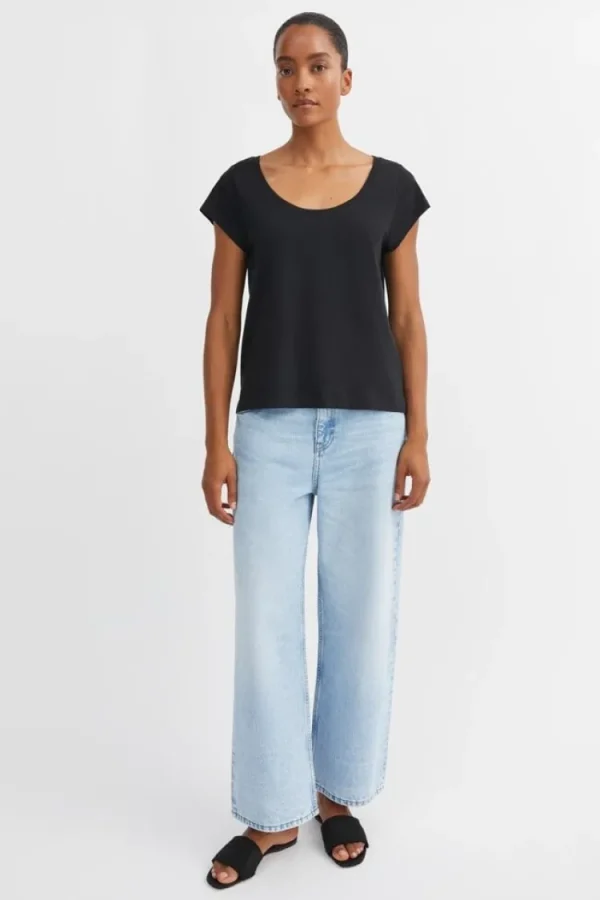 Skall Studio Andy Wide Neck Tee Black Clearance