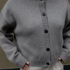 Gris Barthou Cardigan Greige+Melange Fashion