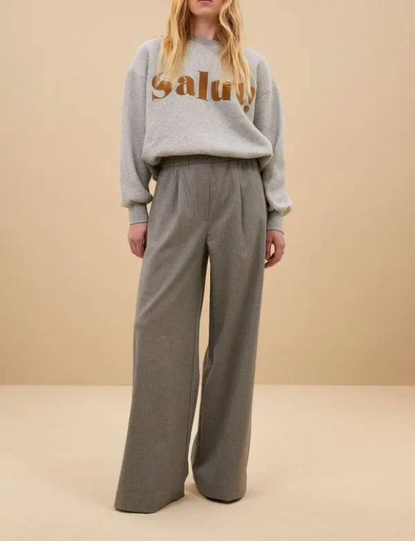 By Bar Benji Stripe Pant Grey+Melee Hot