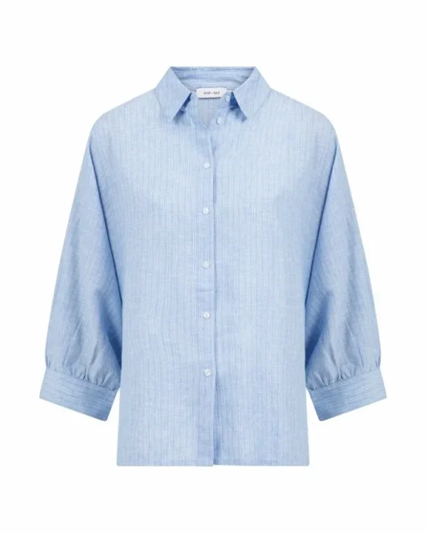 Knit-ted Bette Blouse Light+Blue Clearance