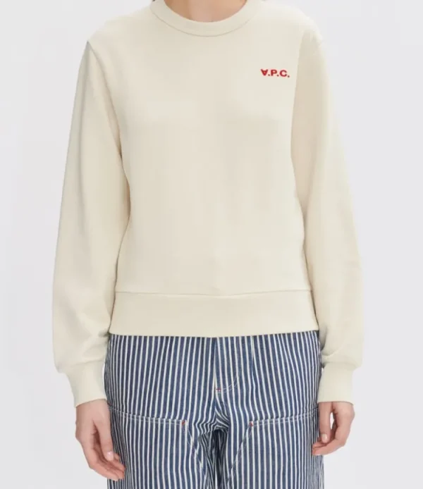 A.P.C. Boxy Sweater Mastic+Rouge New