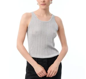 Knit-ted Caroline Top Silver Clearance