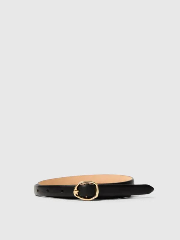 Selected Femme Feline slim leather belt black Best