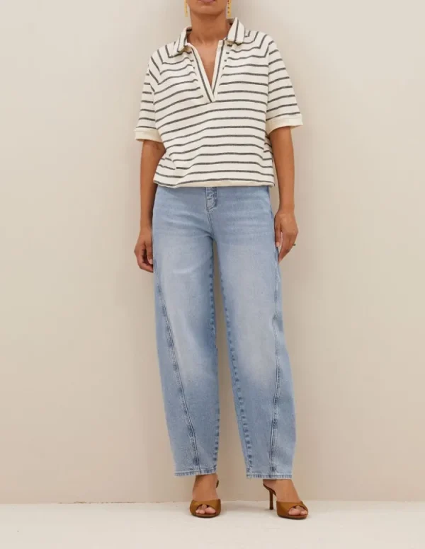 By Bar Harper Top Black+Breton+Stripe Clearance