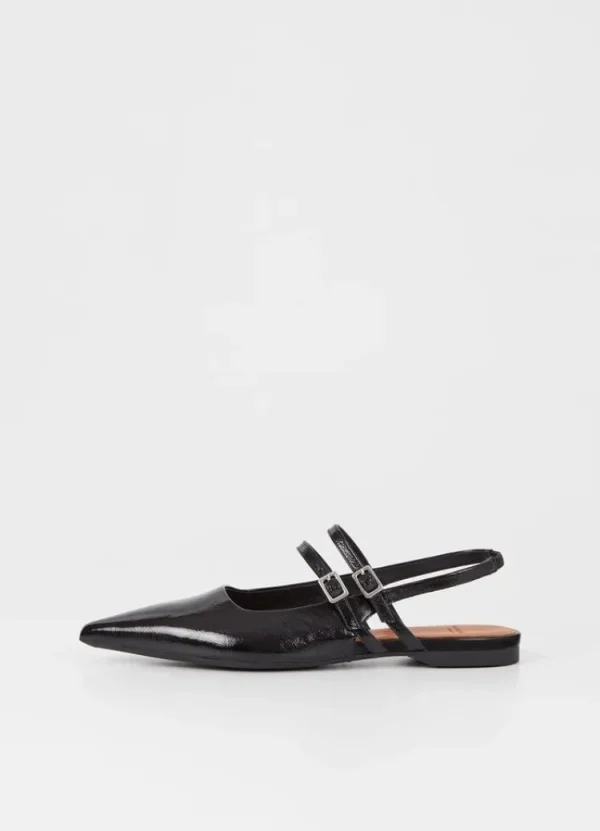 Vagabond Shoemakers Hermine Patent Flats Black Clearance
