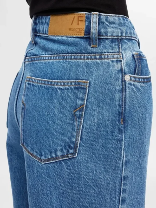 Selected Femme Katja Straight Jeans Medium+Blue Sale