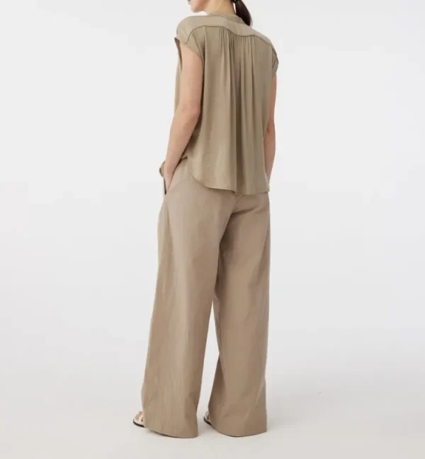 Knit-ted Laura Blouse Khaki Outlet