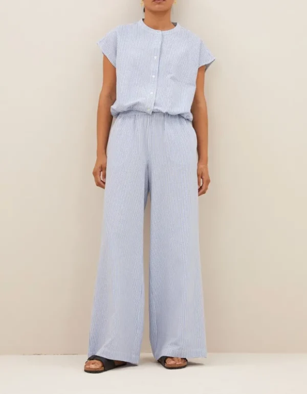 By Bar Lode Blouse Blue+Seer+Stripe Outlet