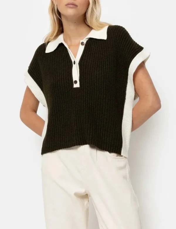 Ame Antwerp Louchka Polo Sweater Navy+White Best