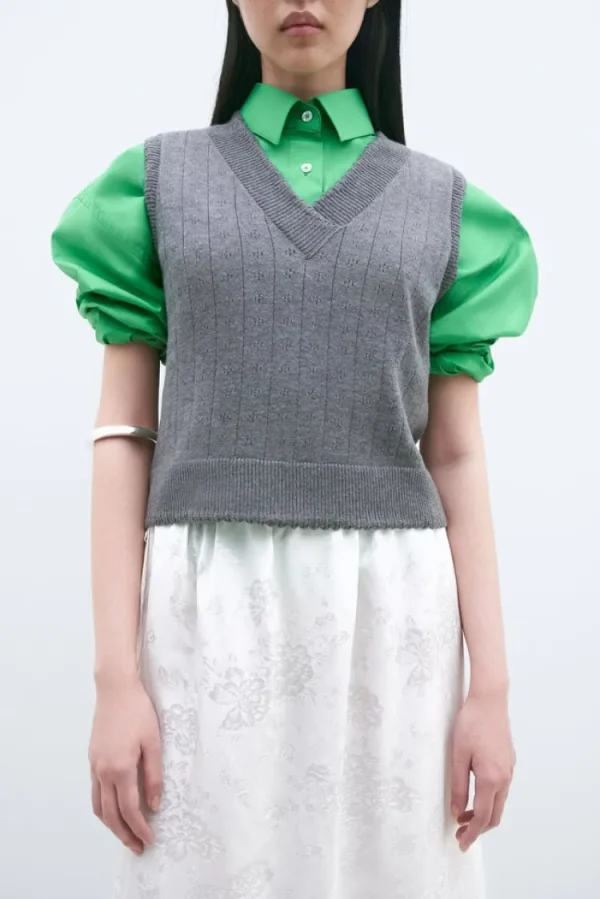 Cordera Merino Pointelle Waistcoat Discount