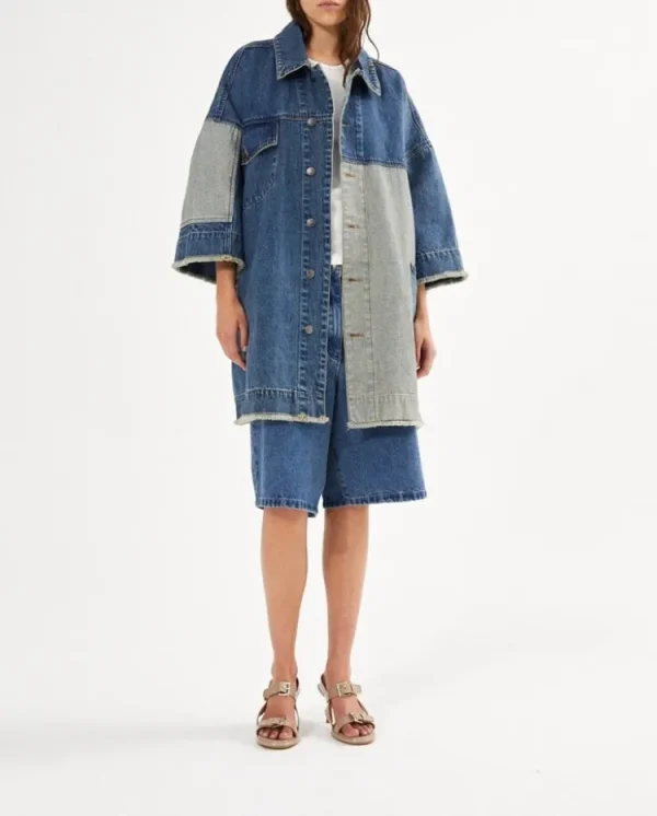 Rabens saloner Oya Kimono Jacket Washed+Indigo Online
