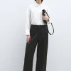 Cordera Satin Straight Pants Black Best
