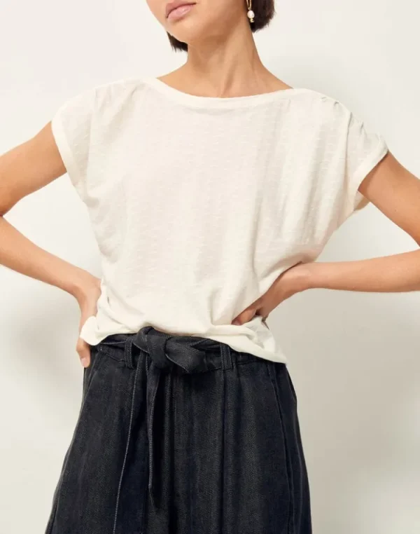 Sessun Sixtojacquard T-Shirt Fleur+de+Sel Discount