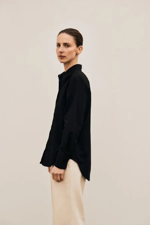 Gris Voltaire Poplin Shirt Black Outlet